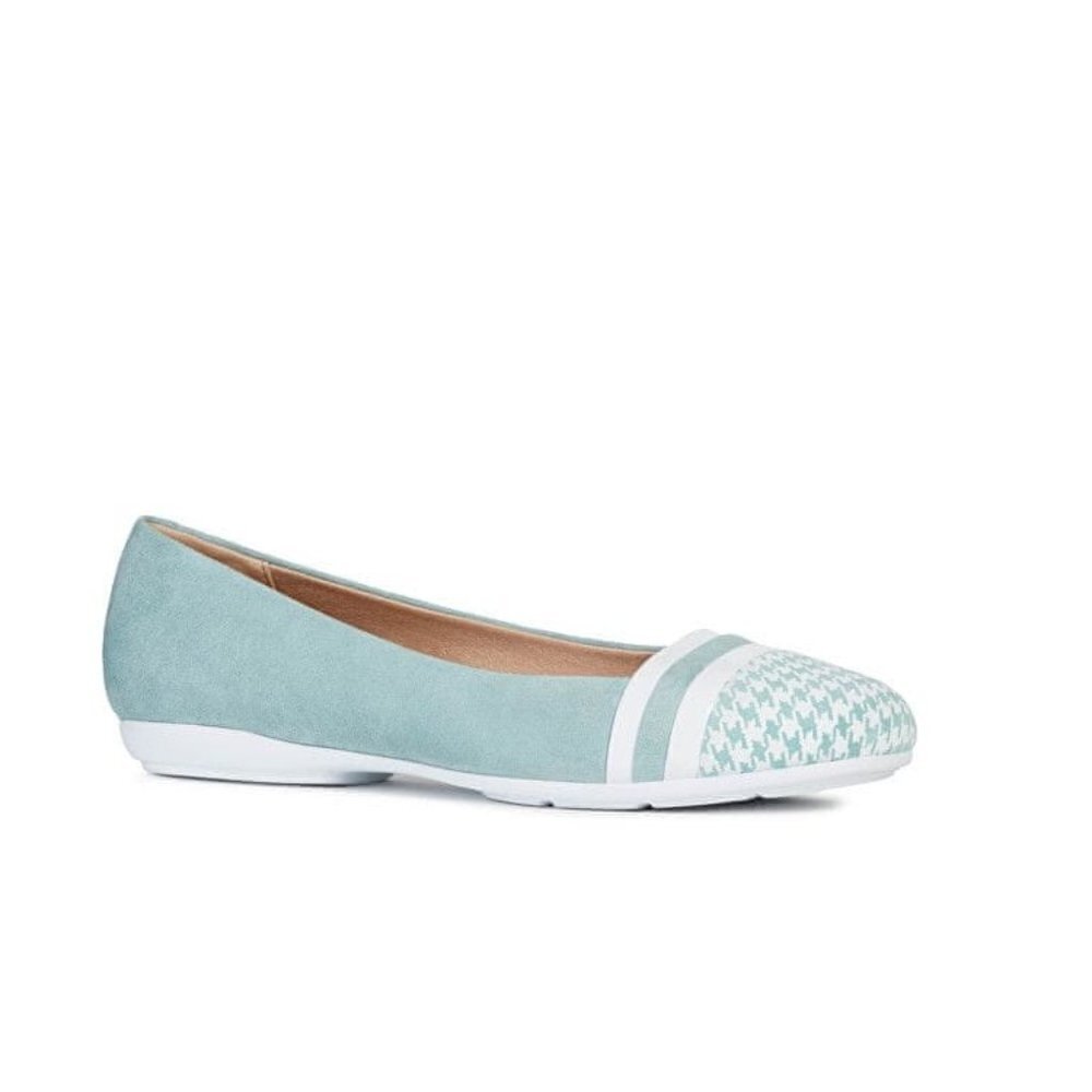 NWOT Geox seafoam green & white faux suede & patent ballerina flats, 36